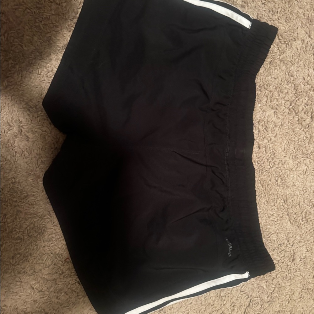 adidas Black Athletic Shorts with White Accents